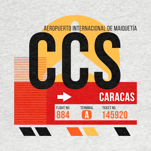 Caracas (CCS) Airport // Sunset Baggage Tag by Now Boarding